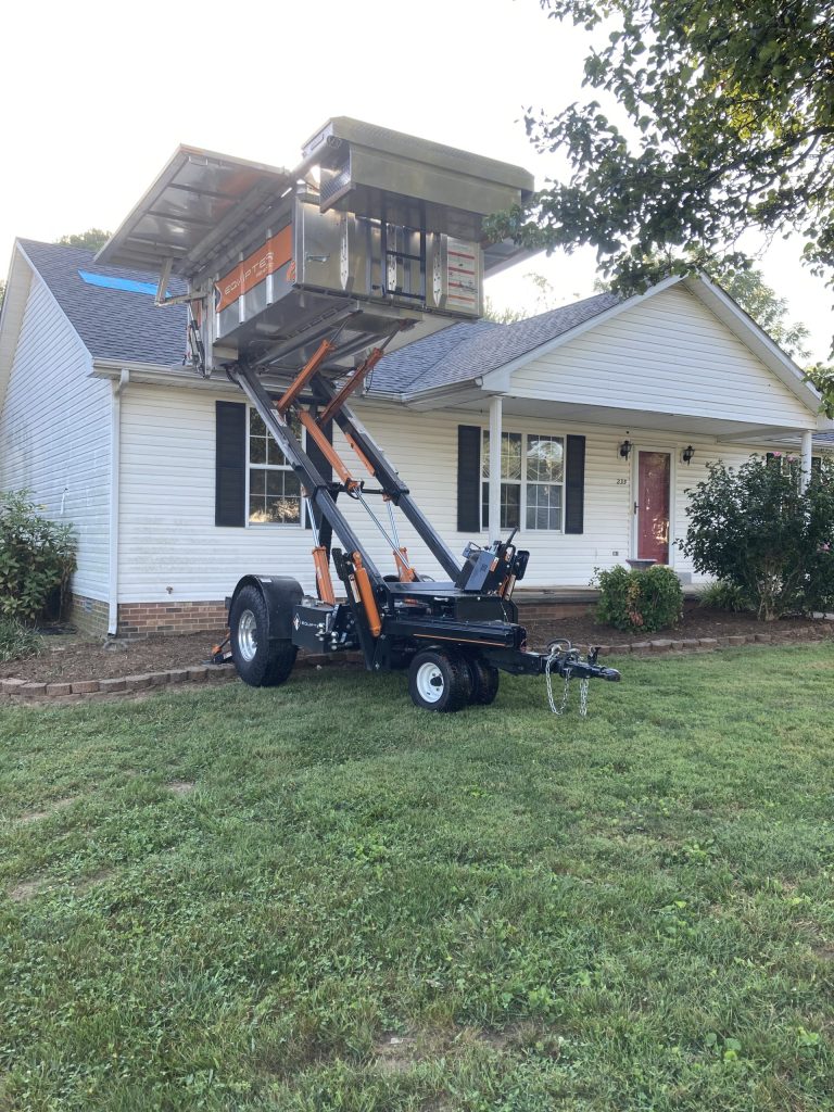 Front view of Nate-O Roofing's Equipter machine